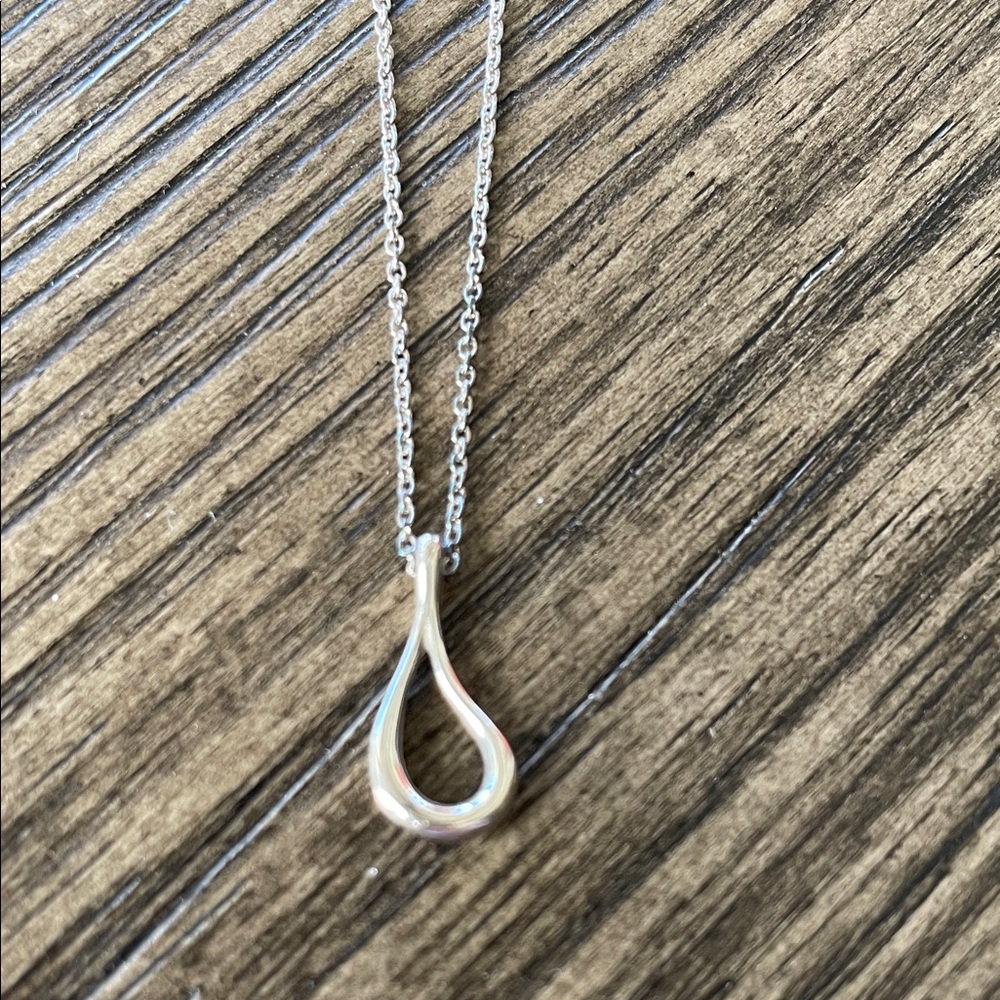 Tiffany & Co Peretti Ope Teardrop Sterling Silver Necklace